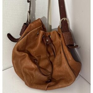 Manolo Blahnik Brown Leather Hobo Bag